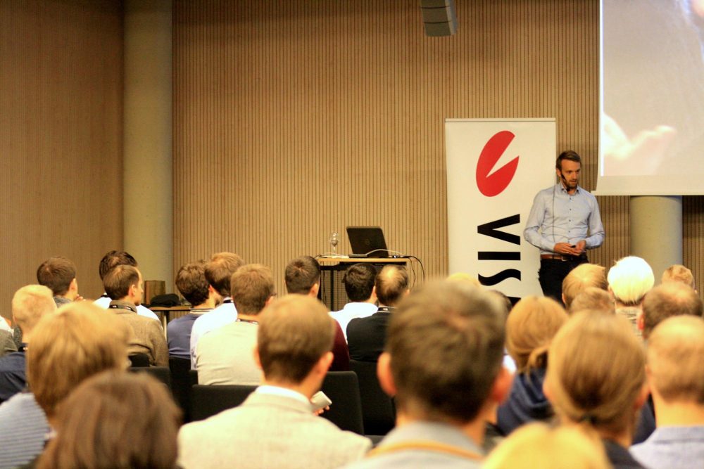 Kjartan Nielsen Friis during his speech "How To Build The Right Thing"